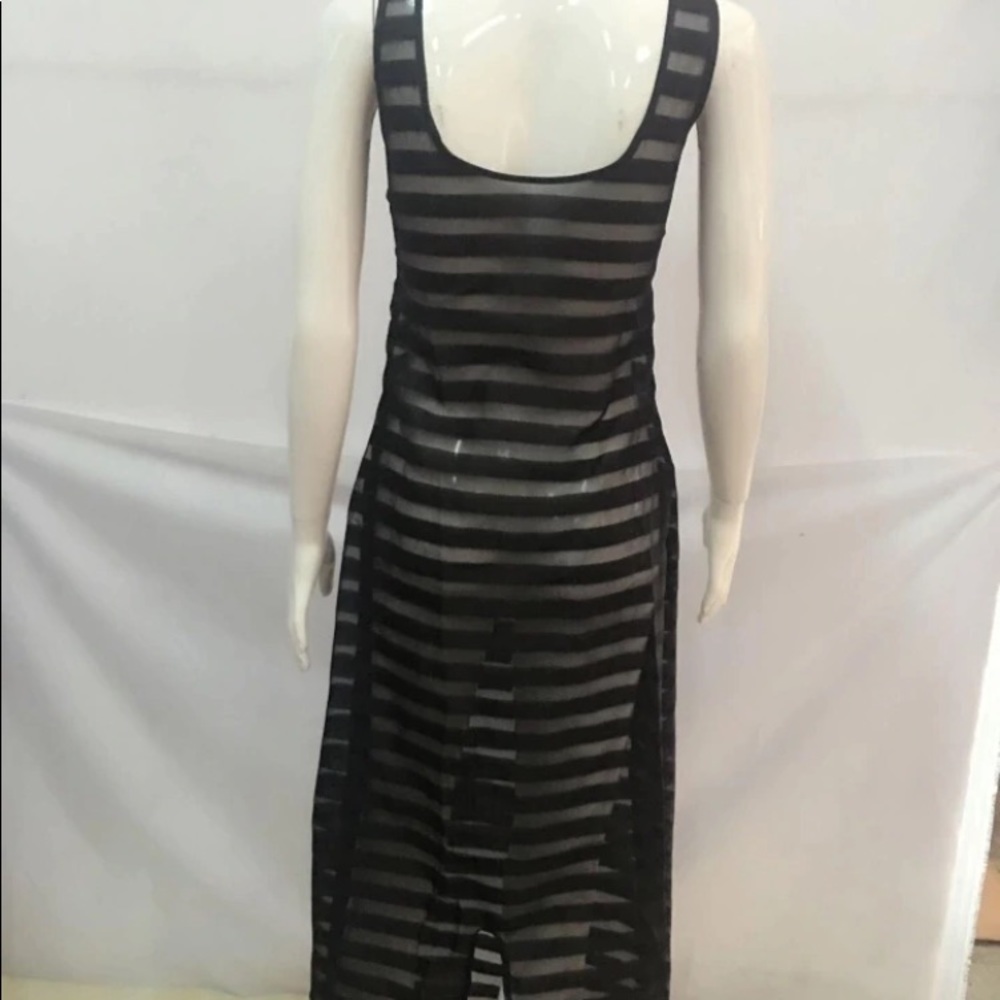 Mesh Long Striped Dress - Picture 4 of 5